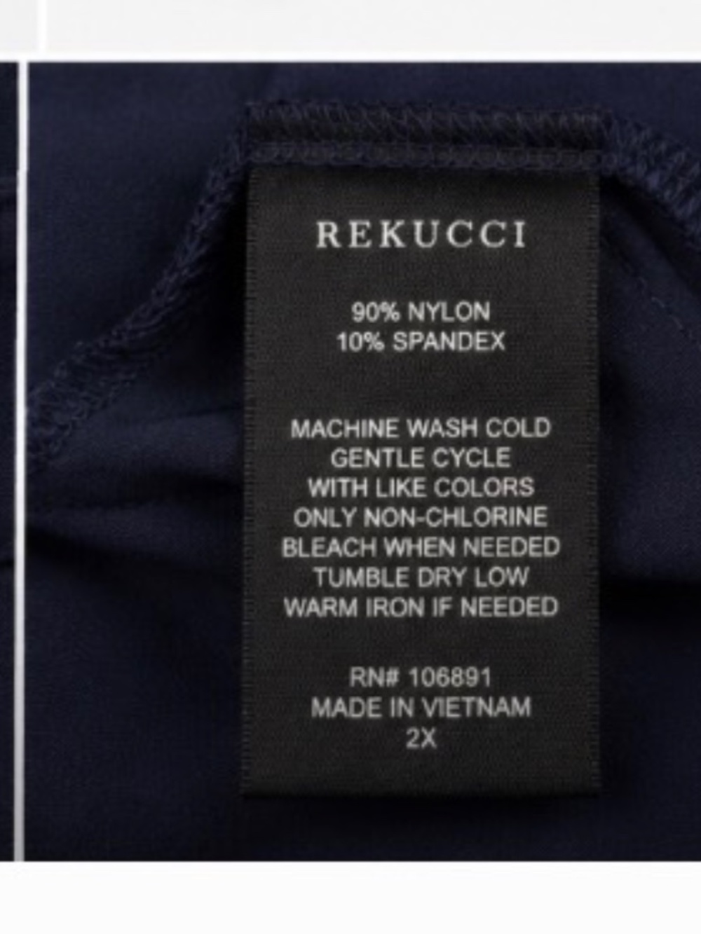 Rekucci Women's Size 16 Tall Navy Pull-On Capri Pants Career Casual - Picture 5 of 5